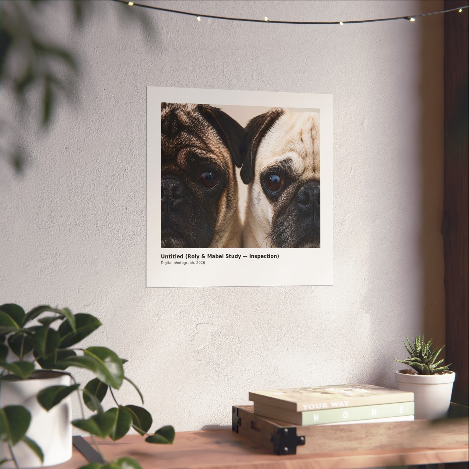 Grumble Lo-Fi Pug Fine Art Print | Roly & Mabel Study - Inspection | Unframed Matte Poster | Lo-Fi Study Decor - Image 9