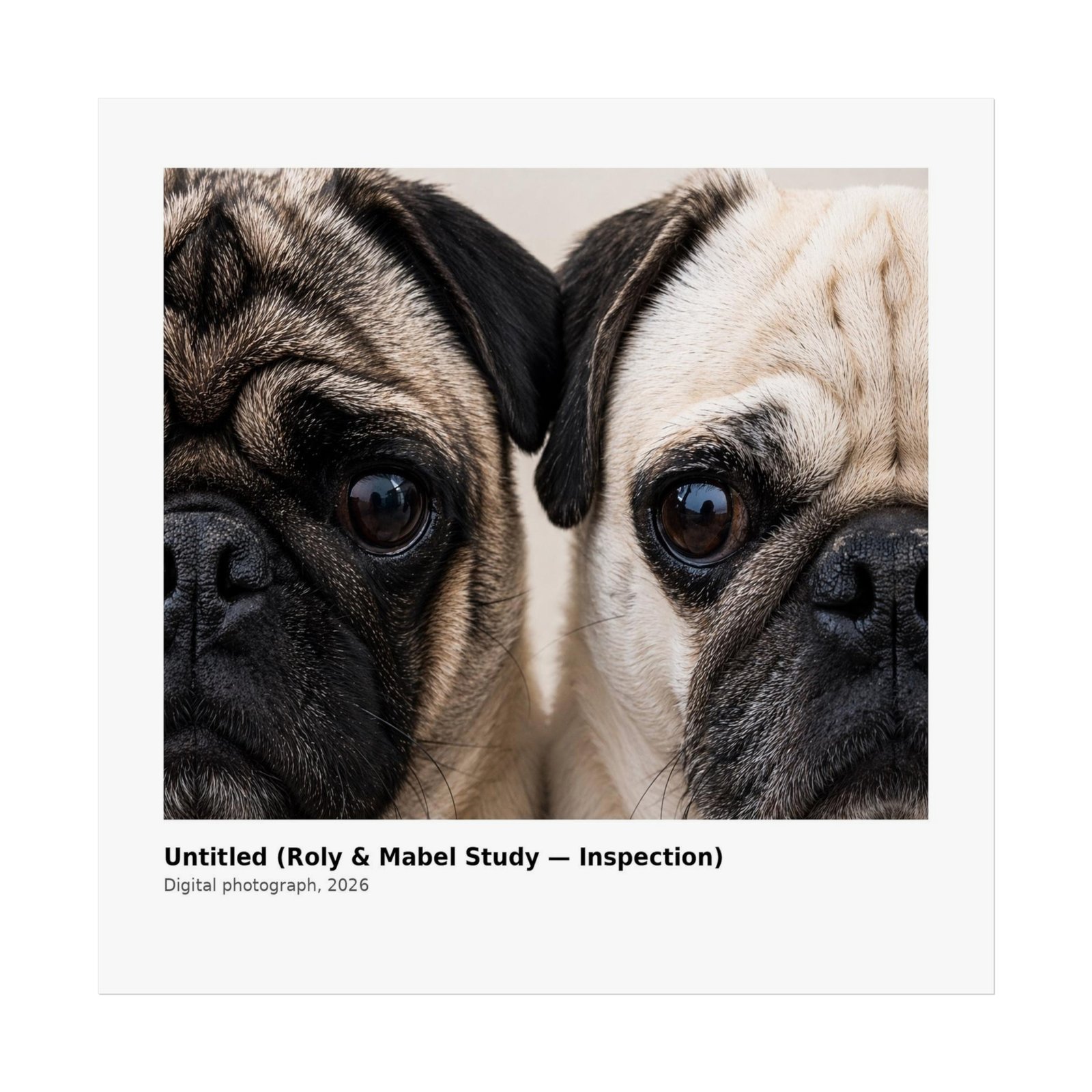 Grumble Lo-Fi Pug Fine Art Print | Roly & Mabel Study - Inspection | Unframed Matte Poster | Lo-Fi Study Decor
