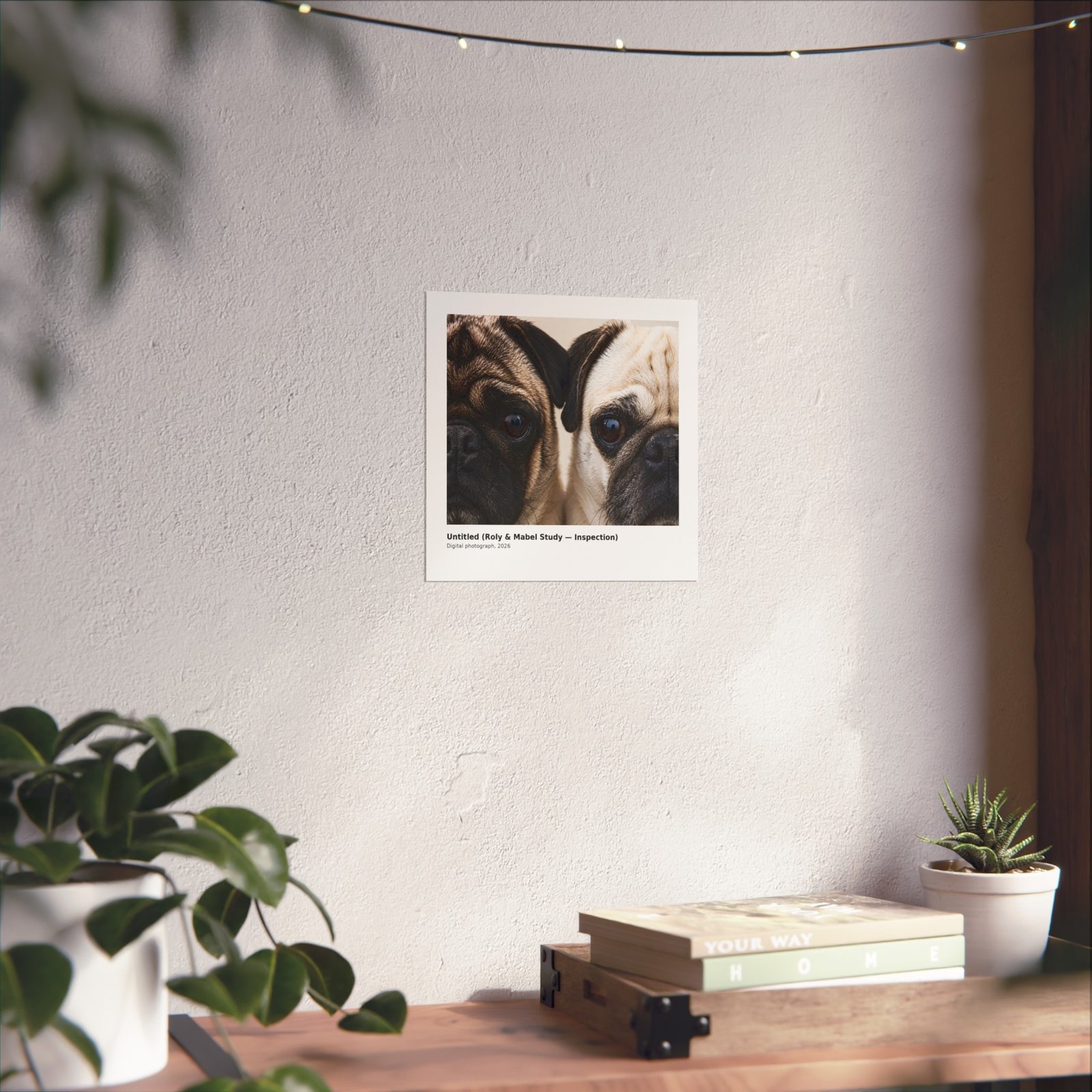 Grumble Lo-Fi Pug Fine Art Print | Roly & Mabel Study - Inspection | Unframed Matte Poster | Lo-Fi Study Decor - Image 6