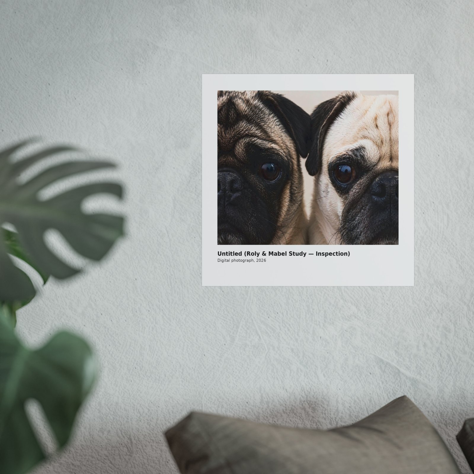 Grumble Lo-Fi Pug Fine Art Print | Roly & Mabel Study - Inspection | Unframed Matte Poster | Lo-Fi Study Decor - Image 8