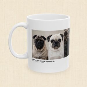 Roly & Mabel Study No. 1 - Gallery Edition Mug 11oz | Museum Caption | Pug Portrait Triptych | Collector Art Mug