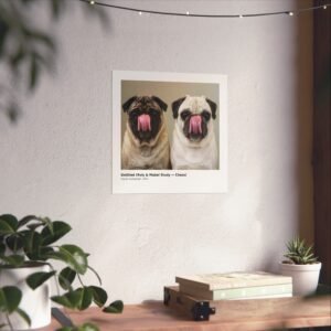 Grumble Lo-Fi Pug Fine Art Print | Roly & Mabel Study - Chaos | Unframed Matte Poster | Funny Pug Wall Art