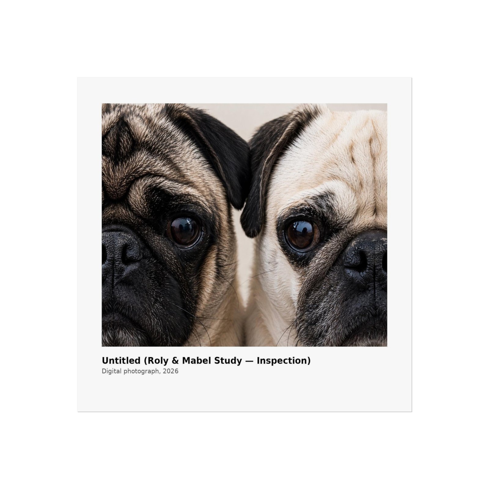 Grumble Lo-Fi Pug Fine Art Print | Roly & Mabel Study - Inspection | Unframed Matte Poster | Lo-Fi Study Decor - Image 7