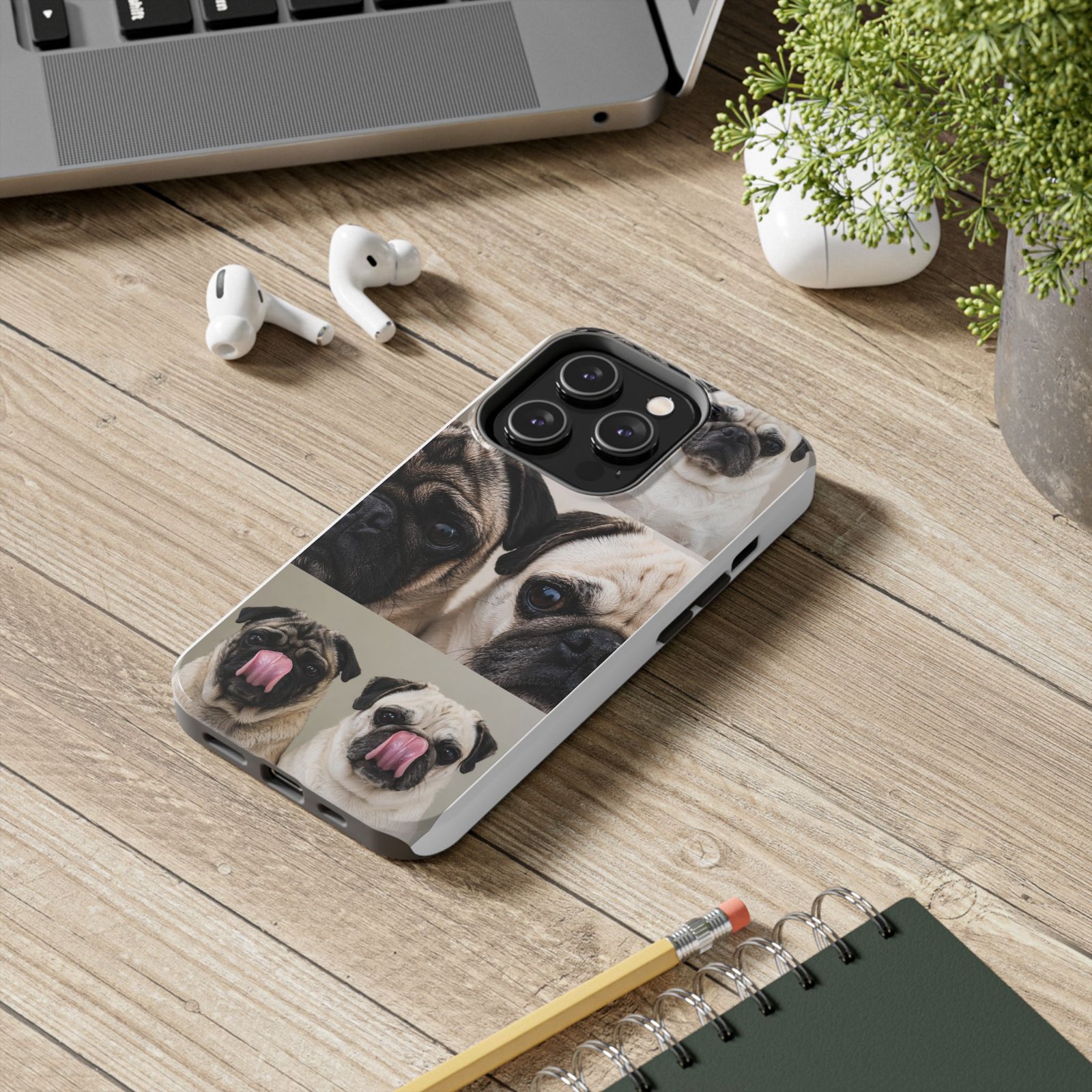 Grumble Lo-Fi Pug Phone Case | Tough Case | Roly & Mabel Pug Portrait | Funny Pug Gift | Lo-Fi Study Vibes - Image 48