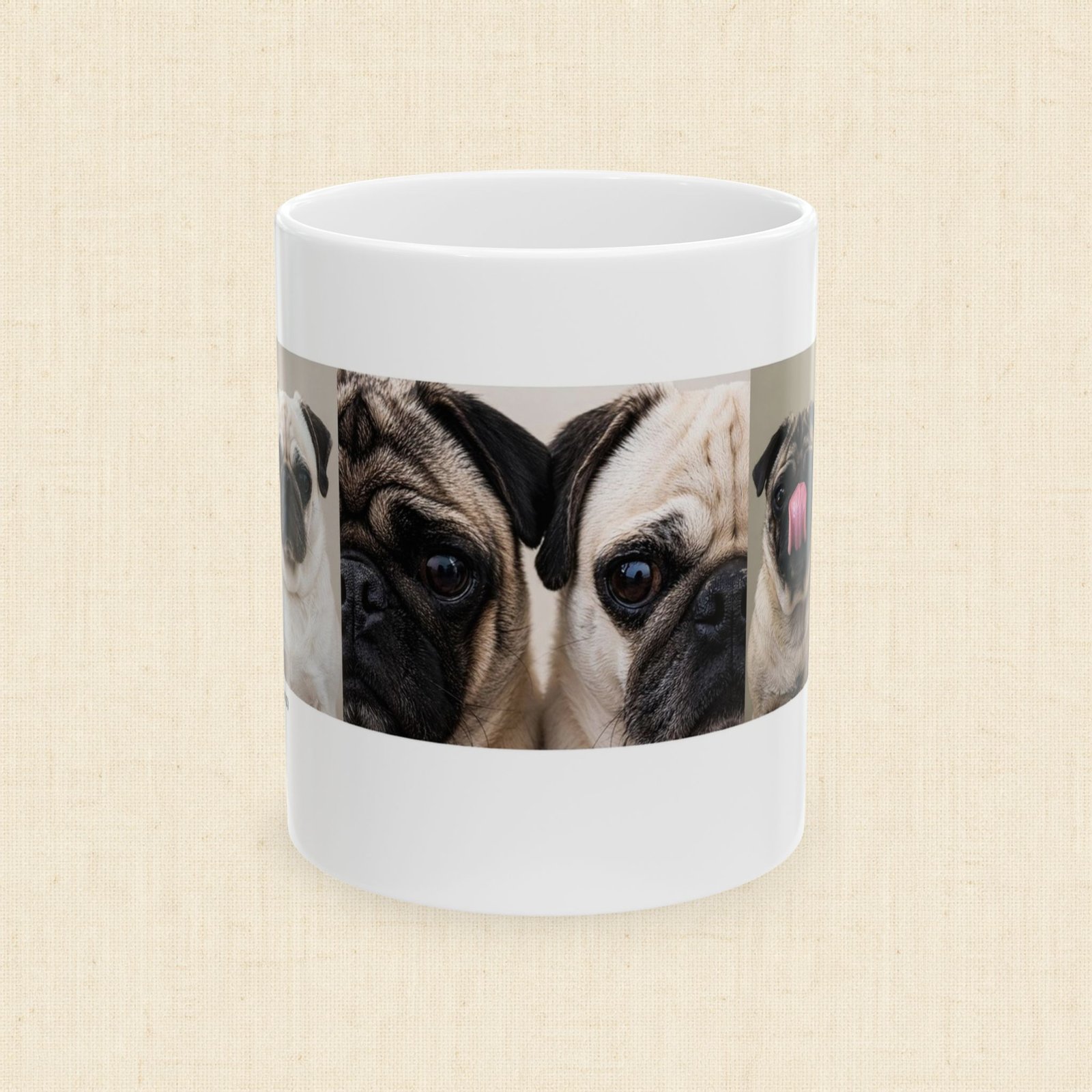 Roly & Mabel Study No. 1 - Gallery Edition Mug 11oz | Museum Caption | Pug Portrait Triptych | Collector Art Mug - Image 2