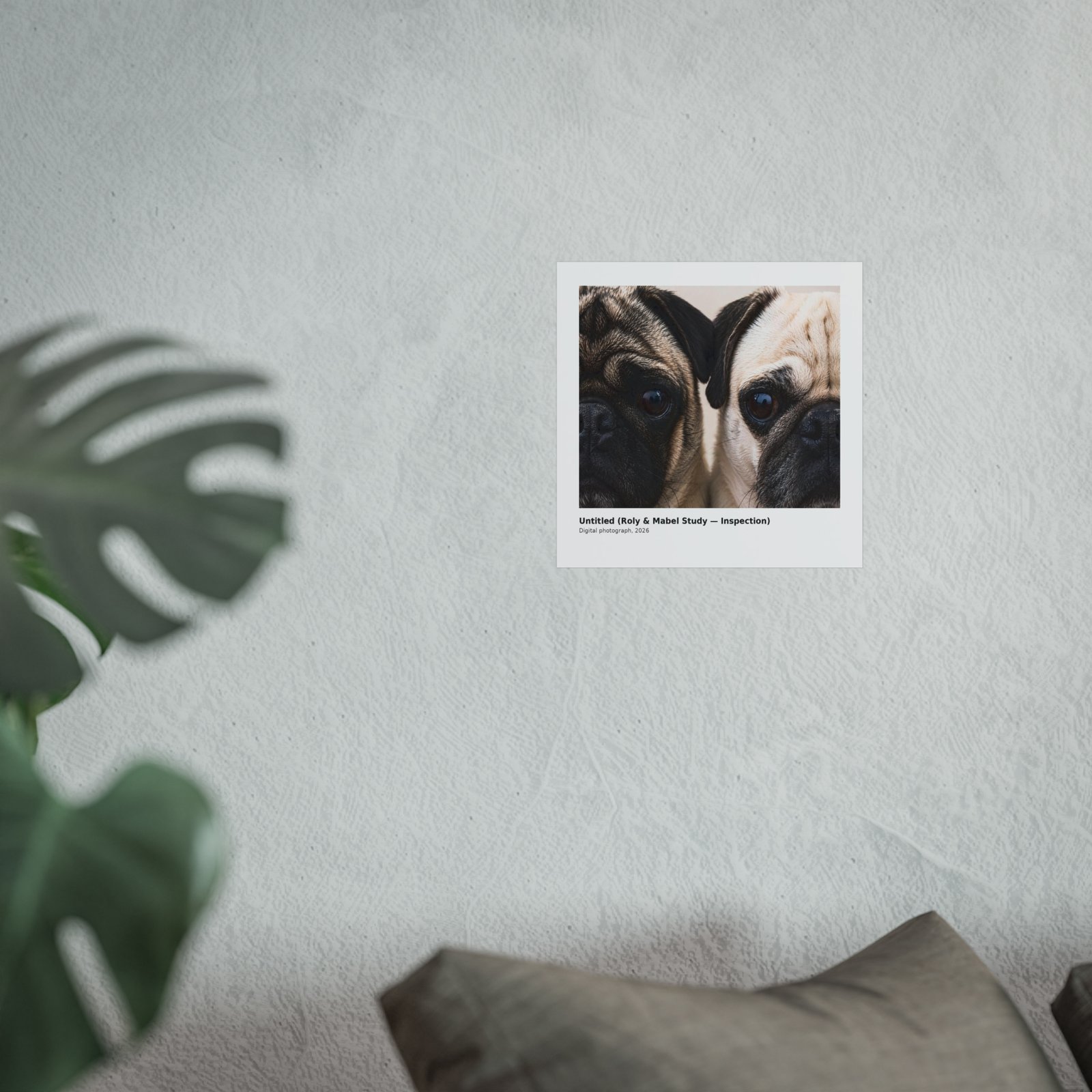 Grumble Lo-Fi Pug Fine Art Print | Roly & Mabel Study - Inspection | Unframed Matte Poster | Lo-Fi Study Decor - Image 5