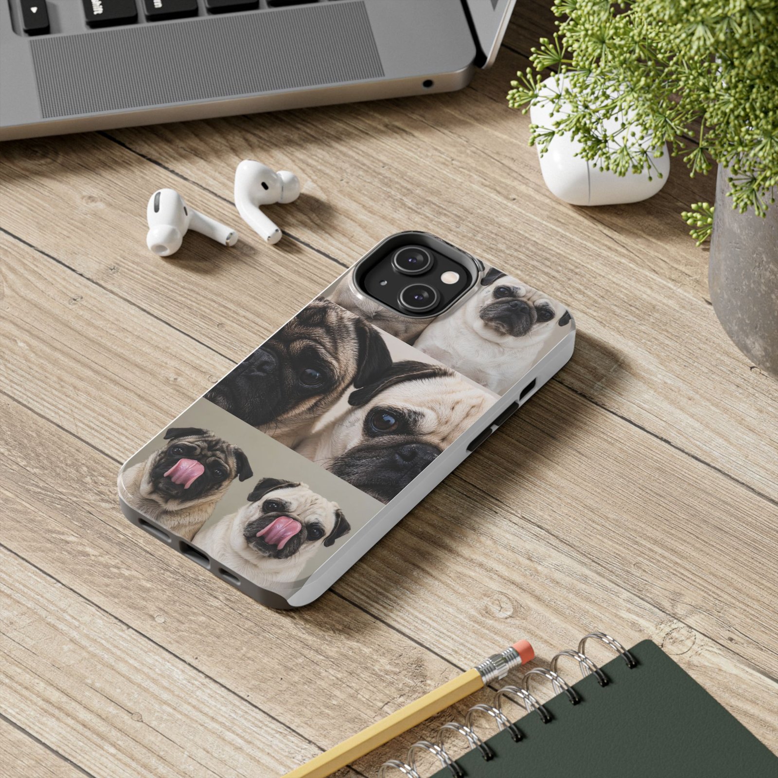 Grumble Lo-Fi Pug Phone Case | Tough Case | Roly & Mabel Pug Portrait | Funny Pug Gift | Lo-Fi Study Vibes - Image 46