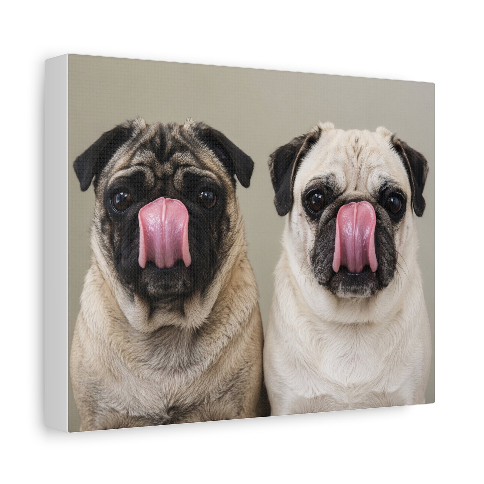 Grumble Lo-Fi Pug Canvas | Air Lick Portrait Stretched Canvas | Funny Pug Wall Art | Lo-Fi Study Decor - Image 3