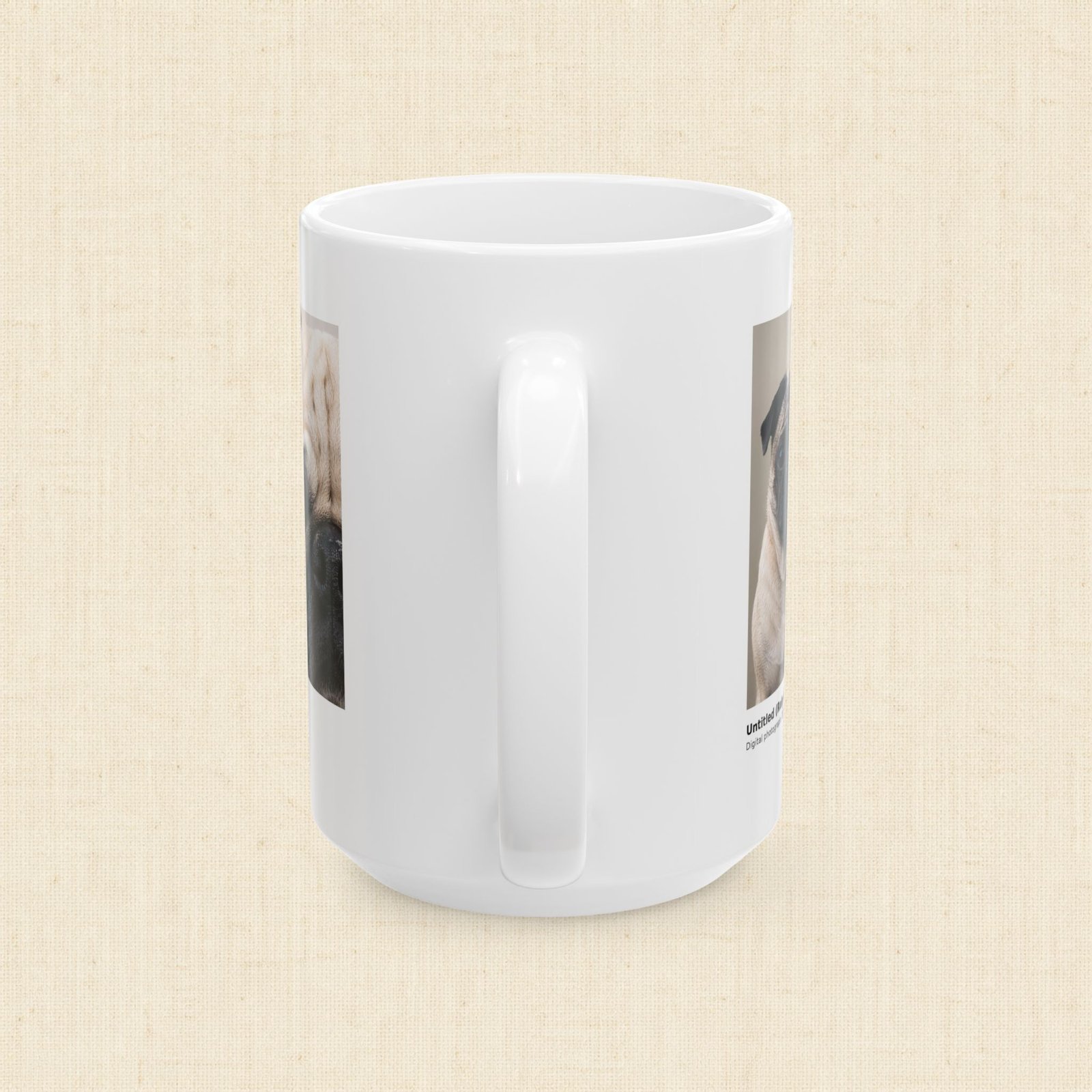Roly & Mabel Study No. 1 | Gallery Edition Mug 15oz | Composure-Inspection | Pug Portrait | Collector Art Mug - Image 2