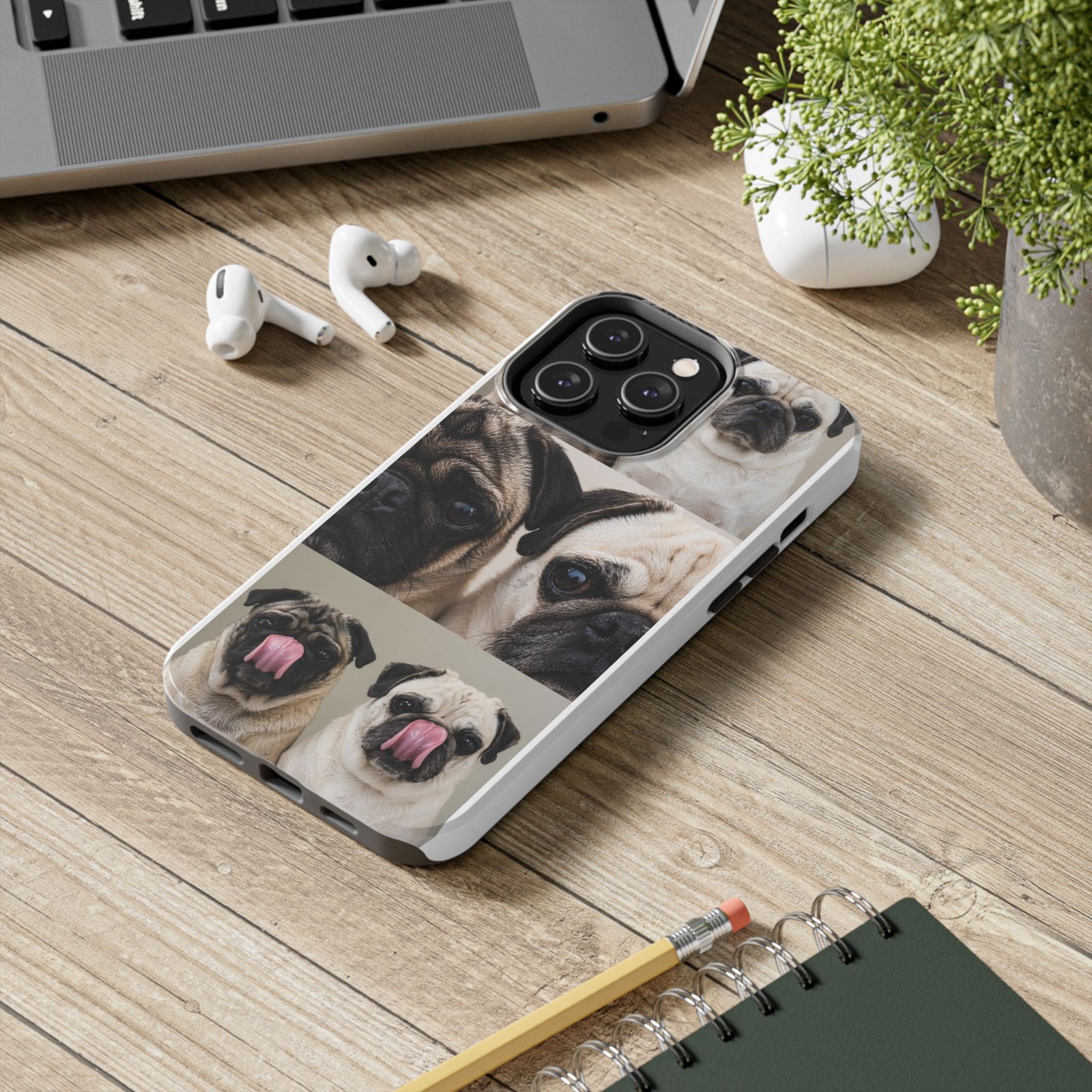 Grumble Lo-Fi Pug Phone Case | Tough Case | Roly & Mabel Pug Portrait | Funny Pug Gift | Lo-Fi Study Vibes - Image 50