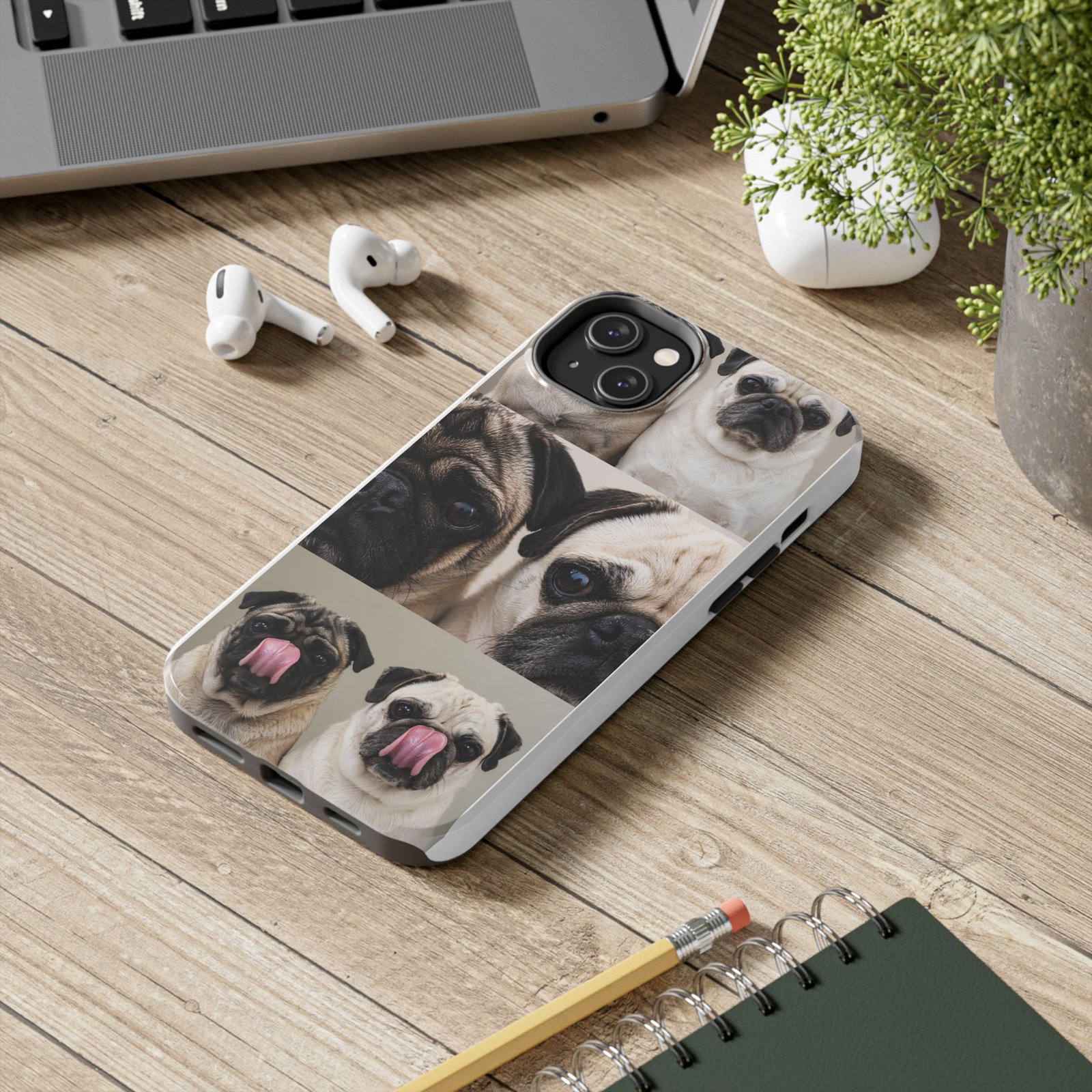Grumble Lo-Fi Pug Phone Case | Tough Case | Roly & Mabel Pug Portrait | Funny Pug Gift | Lo-Fi Study Vibes - Image 52