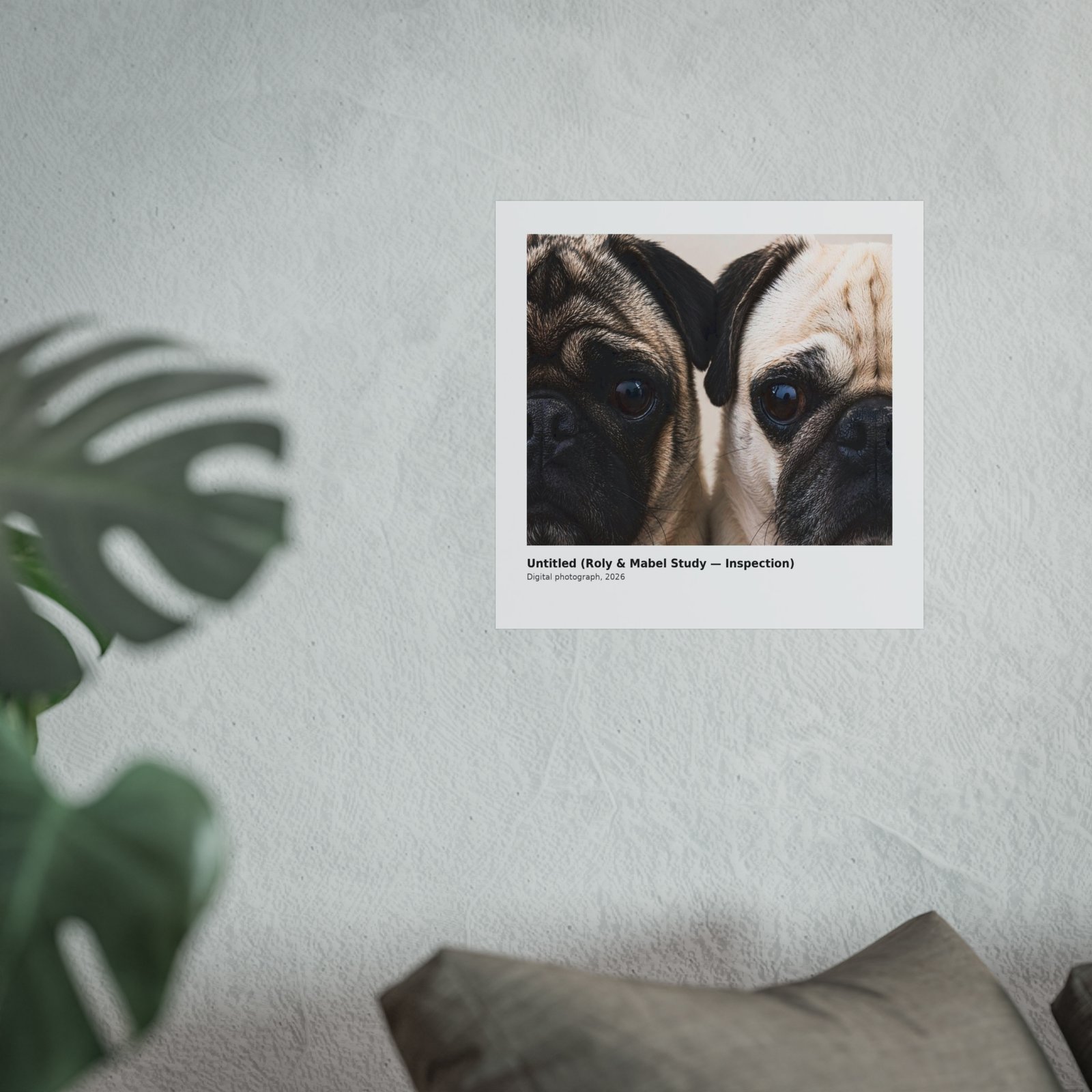 Grumble Lo-Fi Pug Fine Art Print | Roly & Mabel Study - Inspection | Unframed Matte Poster | Lo-Fi Study Decor - Image 2