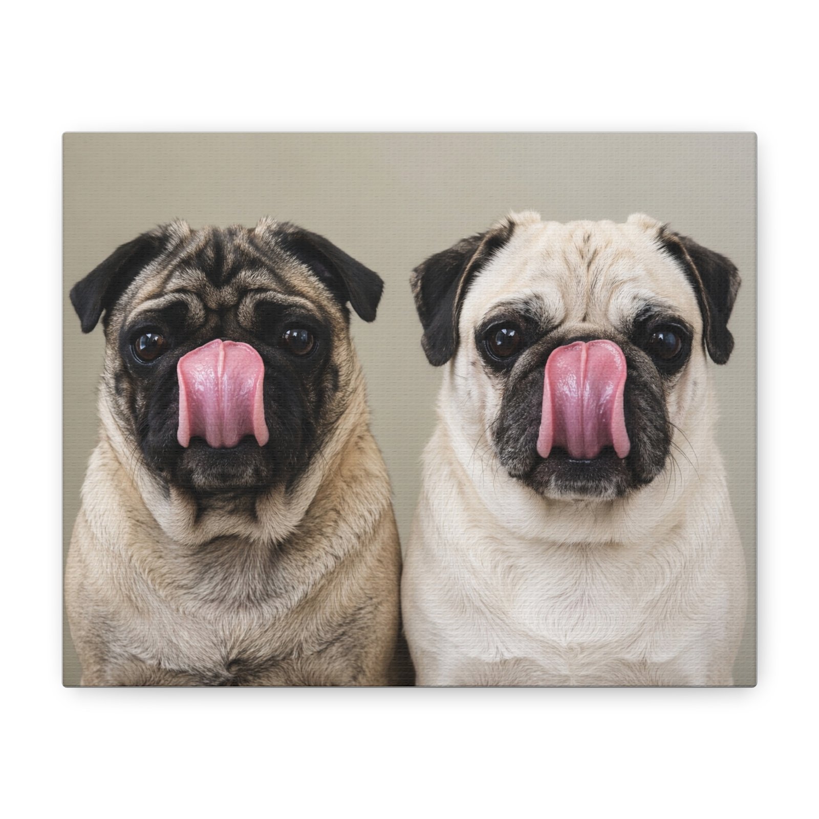 Grumble Lo-Fi Pug Canvas | Air Lick Portrait Stretched Canvas | Funny Pug Wall Art | Lo-Fi Study Decor - Image 2